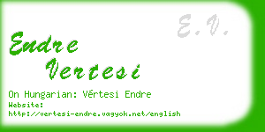 endre vertesi business card
