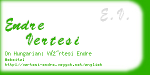 endre vertesi business card